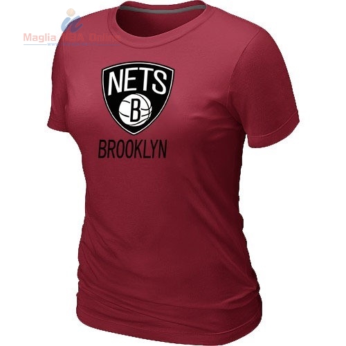Acquista T-Shirt Donna Brooklyn Nets Borgogna