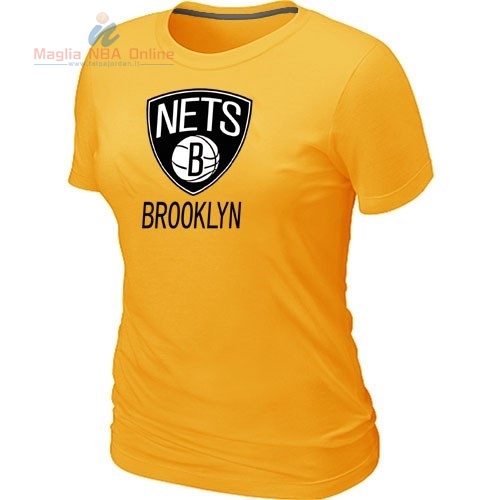 Acquista T-Shirt Donna Brooklyn Nets Giallo