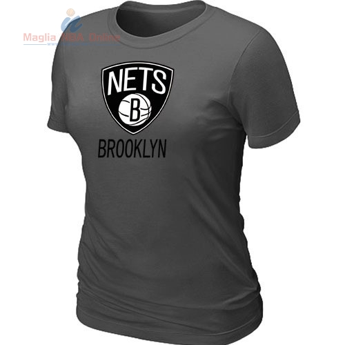 Acquista T-Shirt Donna Brooklyn Nets Grigio Ferro