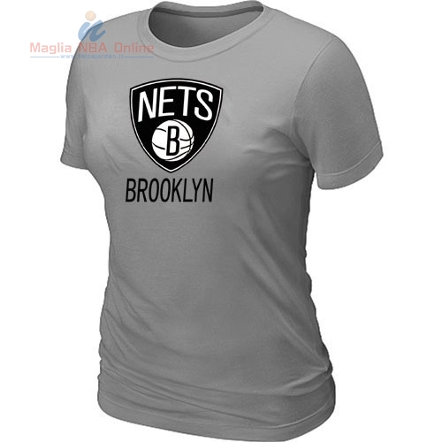 Acquista T-Shirt Donna Brooklyn Nets Grigio