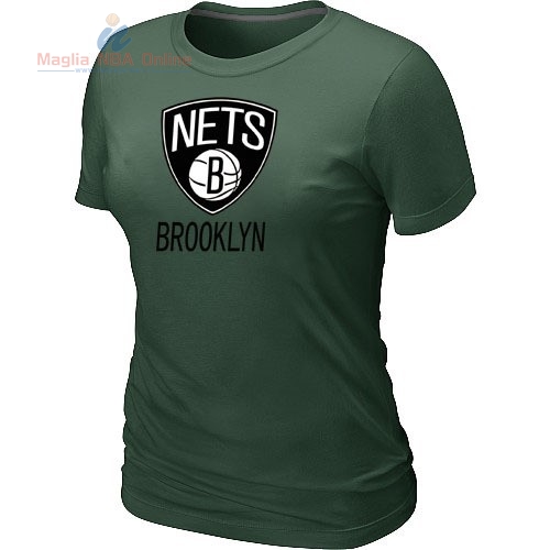 Acquista T-Shirt Donna Brooklyn Nets Verde Scuro