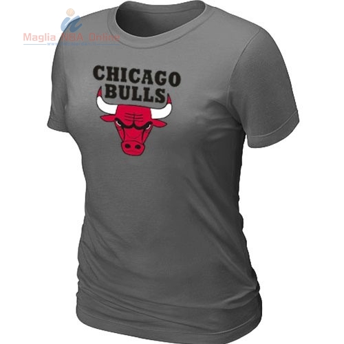 Acquista T-Shirt Donna Chicago Bulls Grigio Ferro
