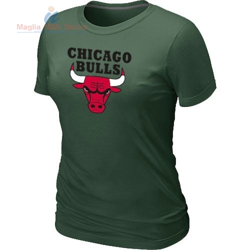 Acquista T-Shirt Donna Chicago Bulls Verde Scuro
