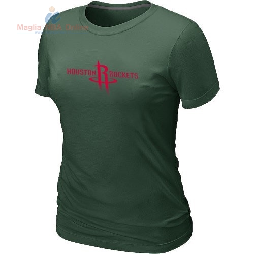 Acquista T-Shirt Donna Houston Rockets Verde Scuro