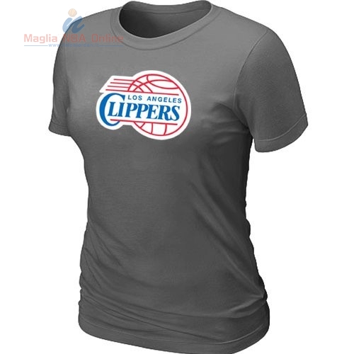Acquista T-Shirt Donna Los Angeles Clippers Grigio Ferro