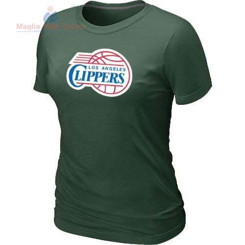 Acquista T-Shirt Donna Los Angeles Clippers Verde Scuro