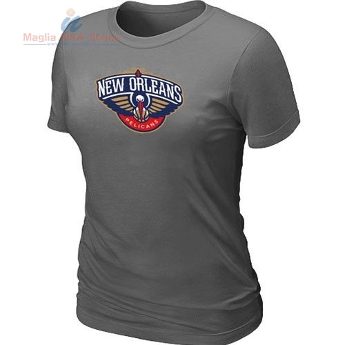 Acquista T-Shirt Donna New Orleans Pelicans Grigio Ferro