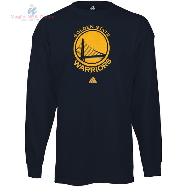 Acquista T-Shirt Golden State Warriors Maniche Lunghe Nero