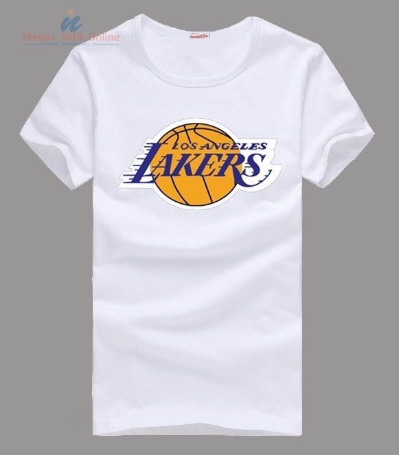Acquista T-Shirt Los Angeles Lakers Bianco 003