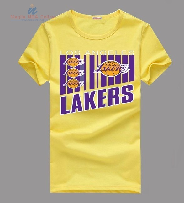 Acquista T-Shirt Los Angeles Lakers Giallo 002