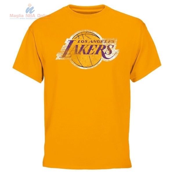 Acquista T-Shirt Los Angeles Lakers Giallo 2017 001