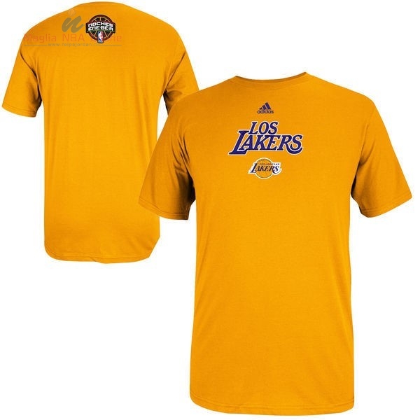 Acquista T-Shirt Los Angeles Lakers Giallo 2017