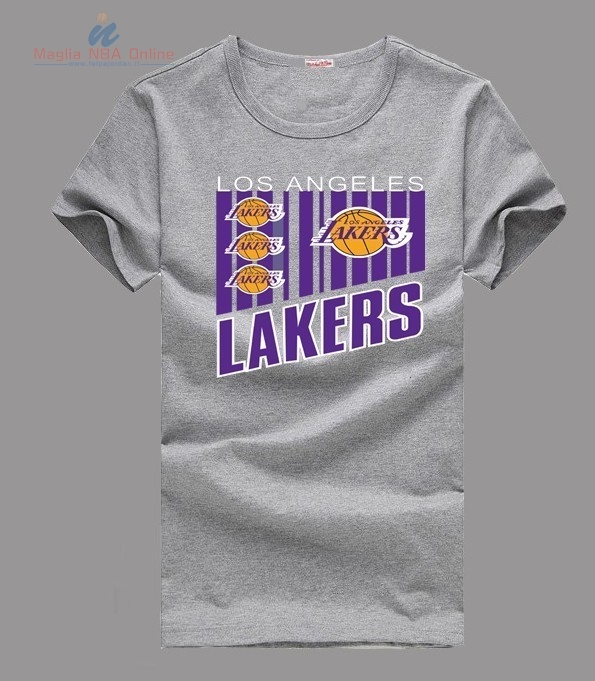 Acquista T-Shirt Los Angeles Lakers Grigio 002
