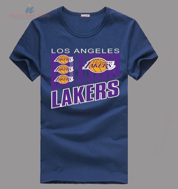 Acquista T-Shirt Los Angeles Lakers Inchiostro Blu 002