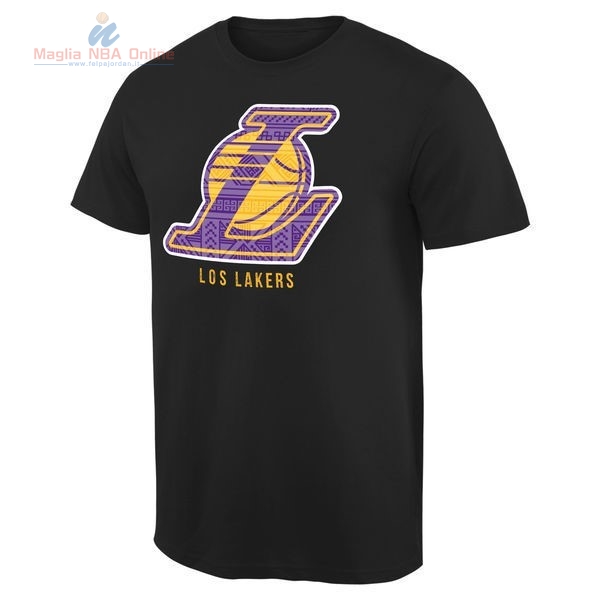 Acquista T-Shirt Los Angeles Lakers Nero 2017 003