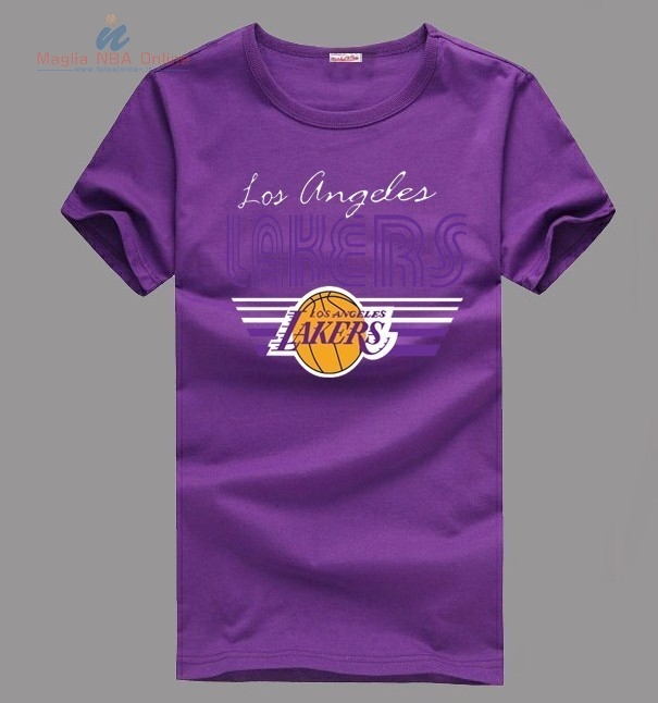 Acquista T-Shirt Los Angeles Lakers Porpora 001