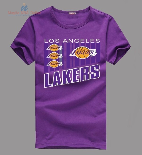 Acquista T-Shirt Los Angeles Lakers Porpora 002