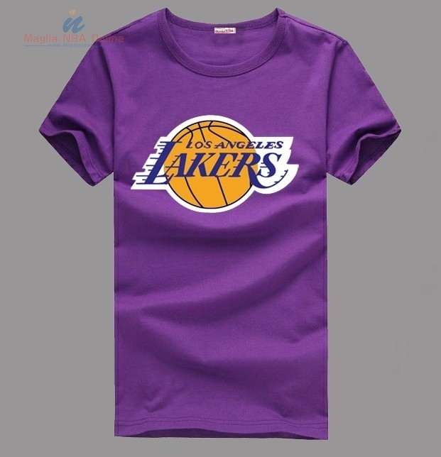 Acquista T-Shirt Los Angeles Lakers Porpora 003
