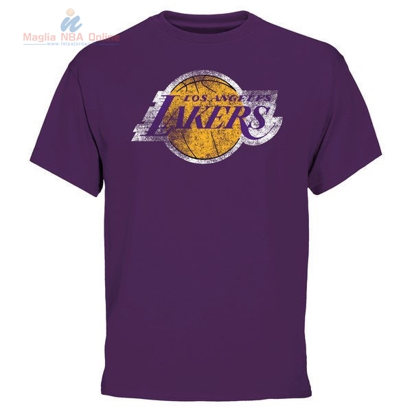 Acquista T-Shirt Los Angeles Lakers Porpora