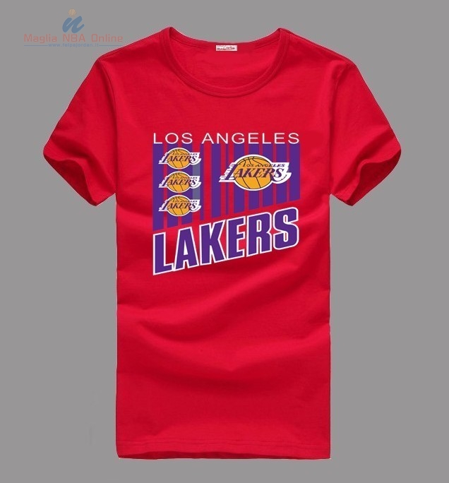 Acquista T-Shirt Los Angeles Lakers Rosso 002