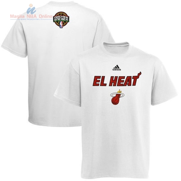 Acquista T-Shirt Miami Heat Bianco Rosso