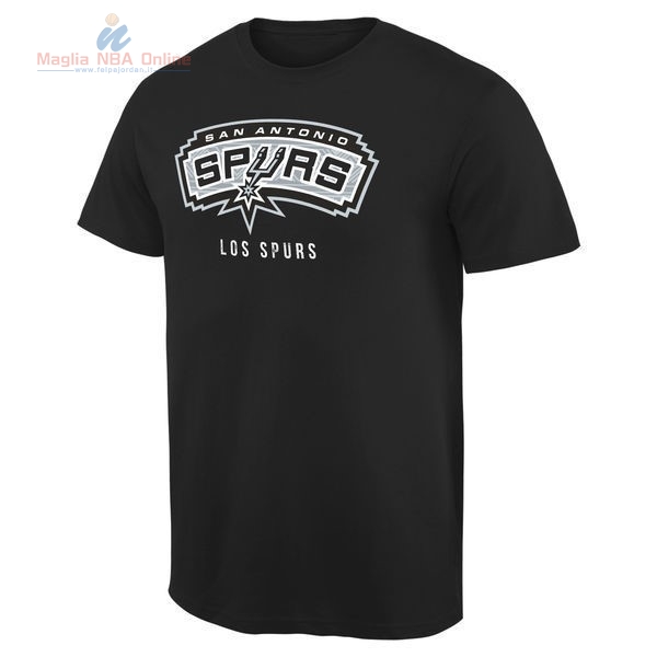 Acquista T-Shirt San Antonio Spurs Nero 001