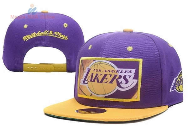 Acquista Cappelli 2017 Los Angeles Lakers Nero Porpora Giallo #01