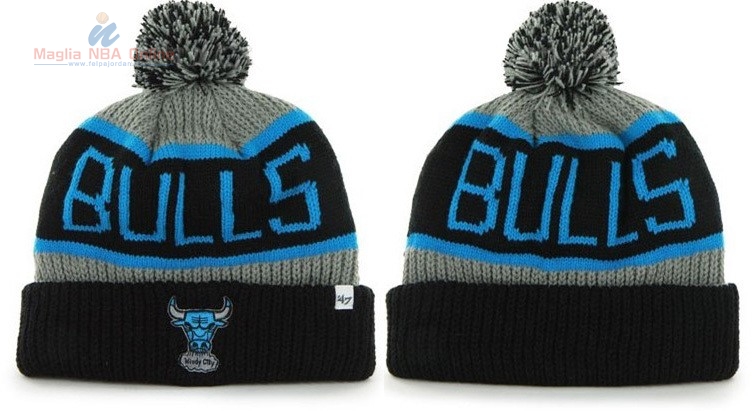 Acquista Cappelli di lana 2017 Chicago Bulls Nero Blu