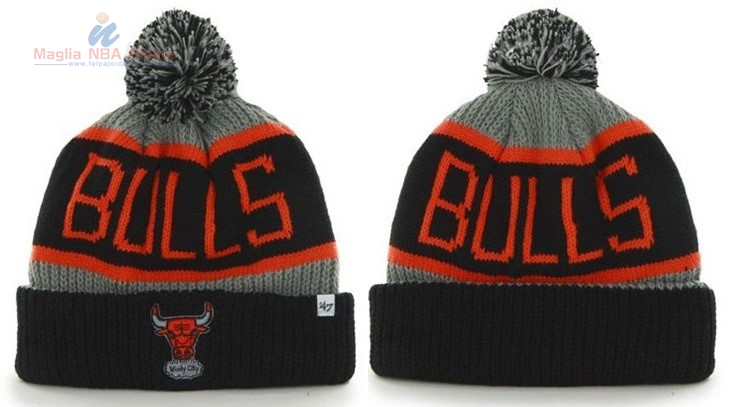 Acquista Cappelli di lana 2017 Chicago Bulls Nero Grigio Rosso