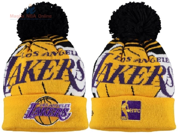 Acquista Cappelli di lana 2017 Los Angeles Lakers Nero Giallo