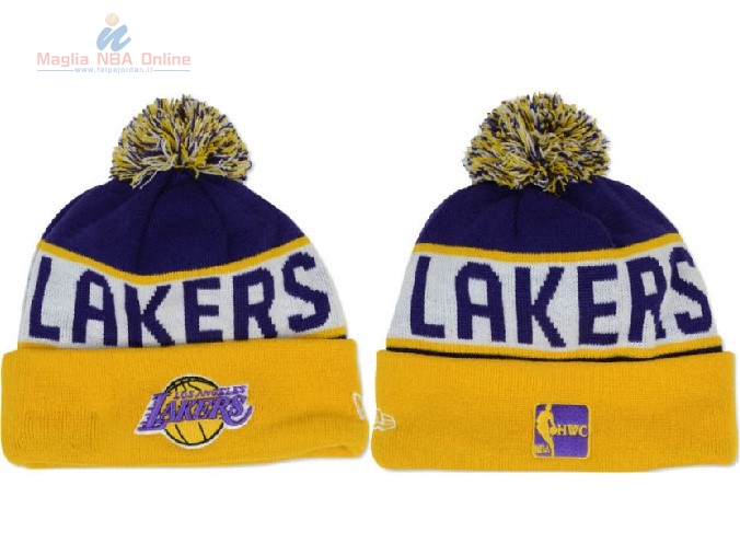 Acquista Cappelli di lana 2017 Los Angeles Lakers Porpora Giallo #03