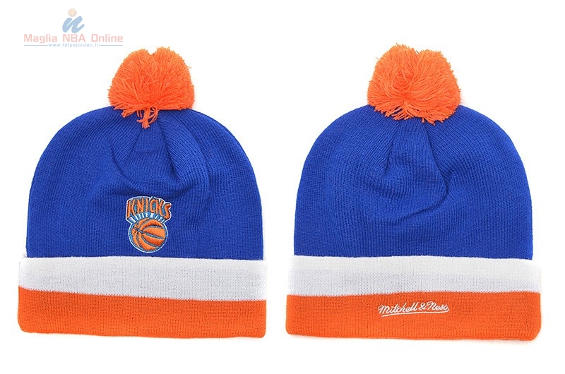 Acquista Cappelli di lana 2017 New York Knicks Bianco Arancia Blu