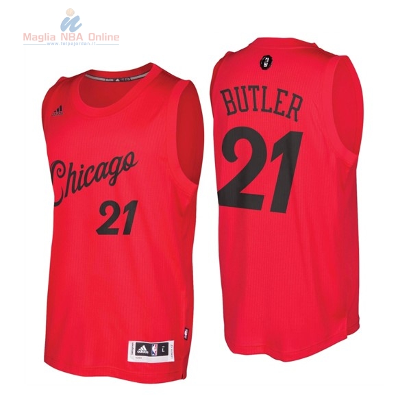 Acquista Maglia NBA Chicago Bulls 2016 Natale #21 Jimmy Butler Rosso