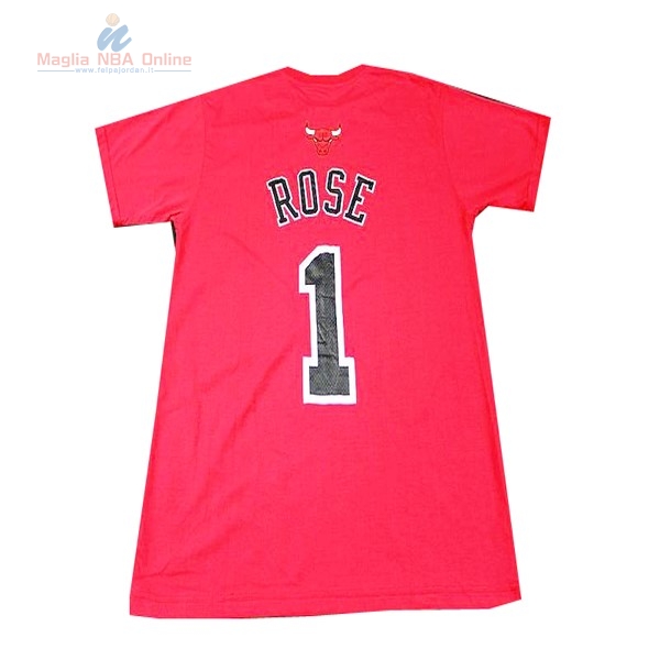 Acquista Maglia NBA Chicago Bulls Manica Corta #1 Rose Rosso