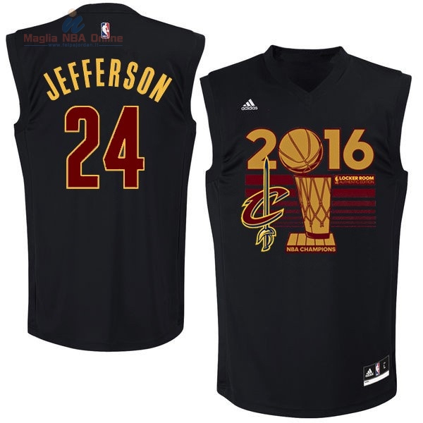 Acquista Maglia NBA Cleveland Cavaliers 2016 Campionato Finali #24 Richard Jefferson Nero