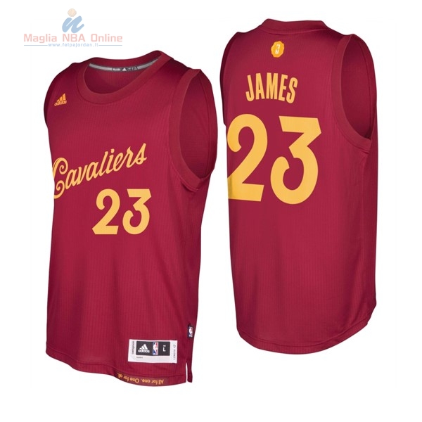 Acquista Maglia NBA Cleveland Cavaliers 2016 Natale #23 LeBron James Rosso