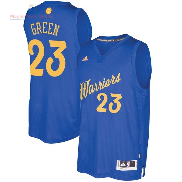 Acquista Maglia NBA Golden State Warriors 2016 Natale #23 Draymond Green Blu