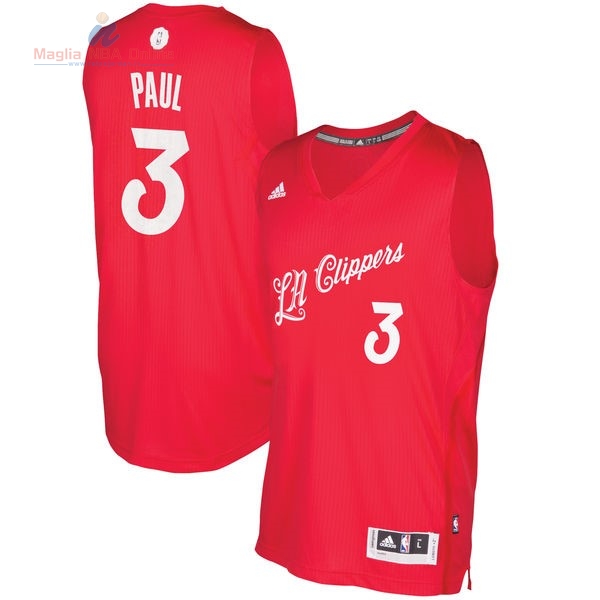 Acquista Maglia NBA Los Angeles Clippers 2016 Natale #3 Chris Paul Rosso