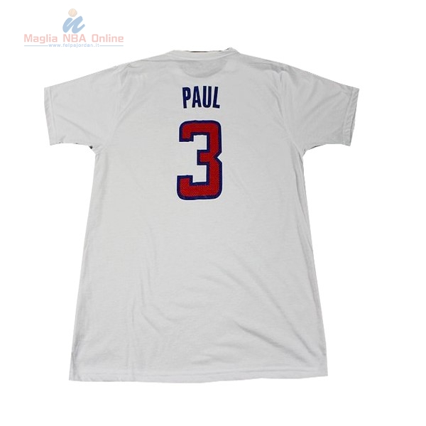 Acquista Maglia NBA Los Angeles Clippers Manica Corta #3 Paul Bianco