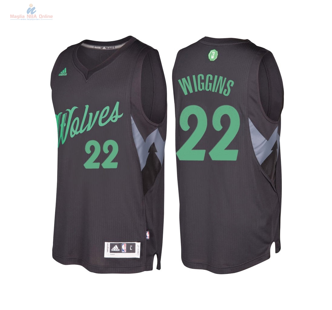 Acquista Maglia NBA Minnesota Timberwolves 2016 Natale #22 Andrew Wiggins Nero