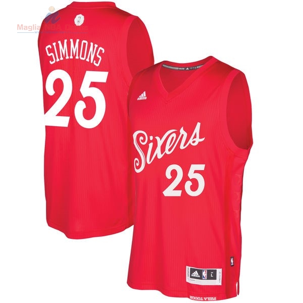 Acquista Maglia NBA Philadelphi Sixers 2016 Natale #25 Ben Simmons Rosso