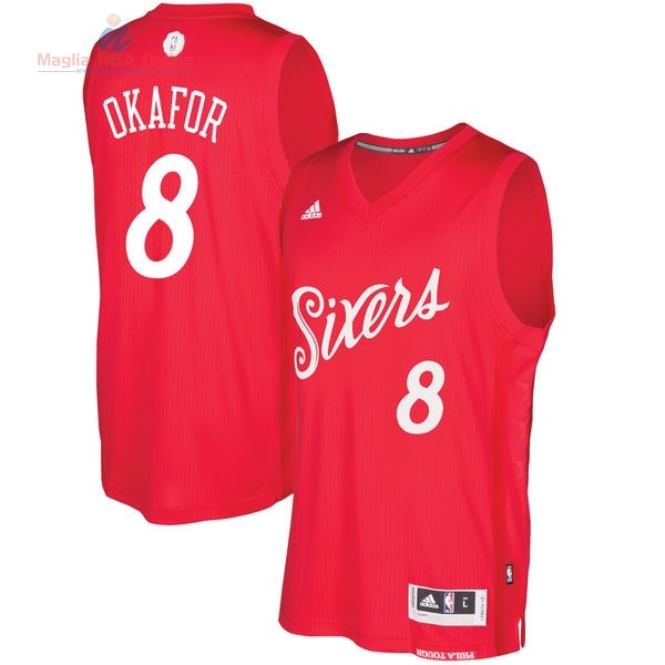 Acquista Maglia NBA Philadelphi Sixers 2016 Natale #8 Jahlil Okafor Rosso