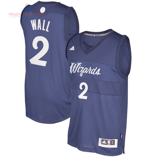 Acquista Maglia NBA Washington Wizards 2016 Natale #2 John Wall Blu