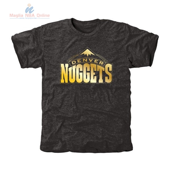 Acquista T-Shirt Denver Nuggets Nero Oro