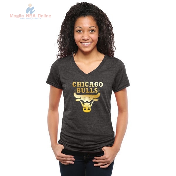 Acquista T-Shirt Donna Chicago Bulls Nero Oro