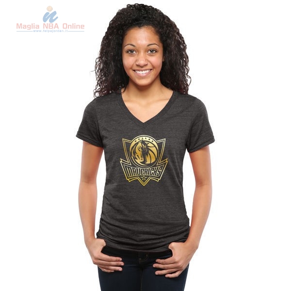 Acquista T-Shirt Donna Dallas Mavericks Nero Oro