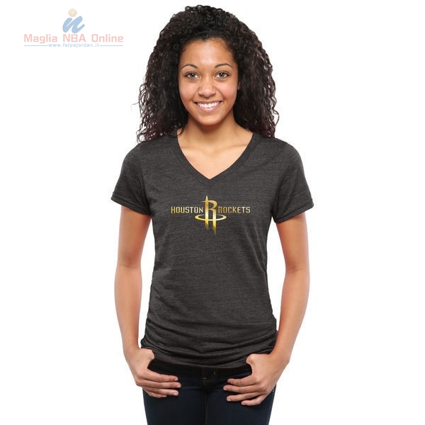 Acquista T-Shirt Donna Houston Rockets Nero Oro