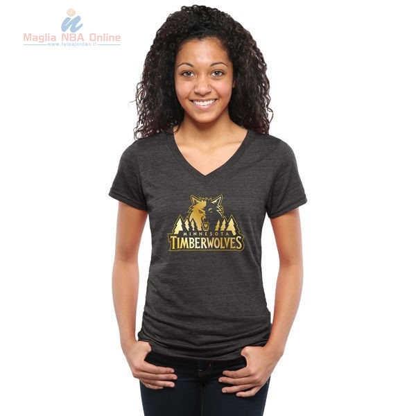 Acquista T-Shirt Donna Minnesota Timberwolves Nero Oro