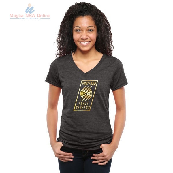 Acquista T-Shirt Donna Portland Trail Blazers Nero Oro
