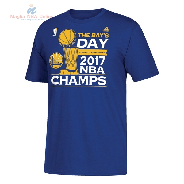 Acquista T-Shirt Golden State Warriors Champions 2017 Blu 01